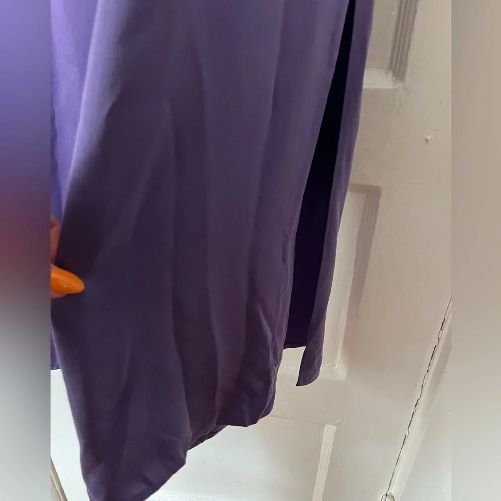 Lunya Silk Pajama Pants in Flying Fig (Purple); Large. - Picture 6 of 7